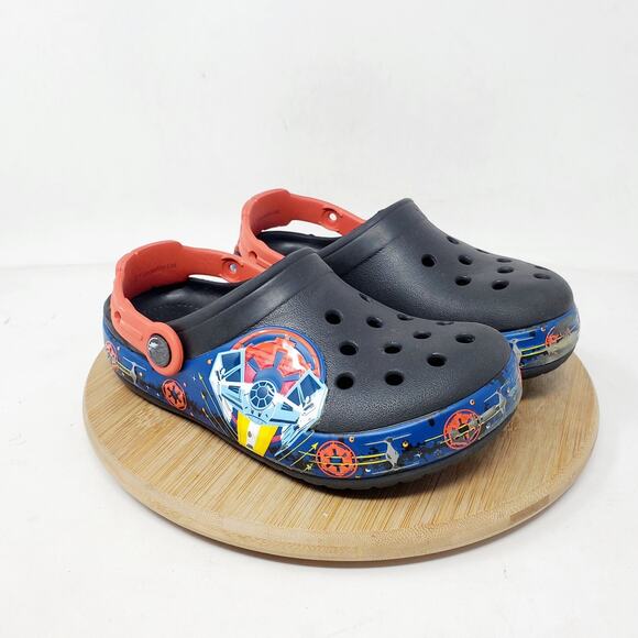 CROCS Star Wars Shoes Kids 12 Imperial Darth Vadar Black Girls Boys Clog Sandal - Picture 2 of 12